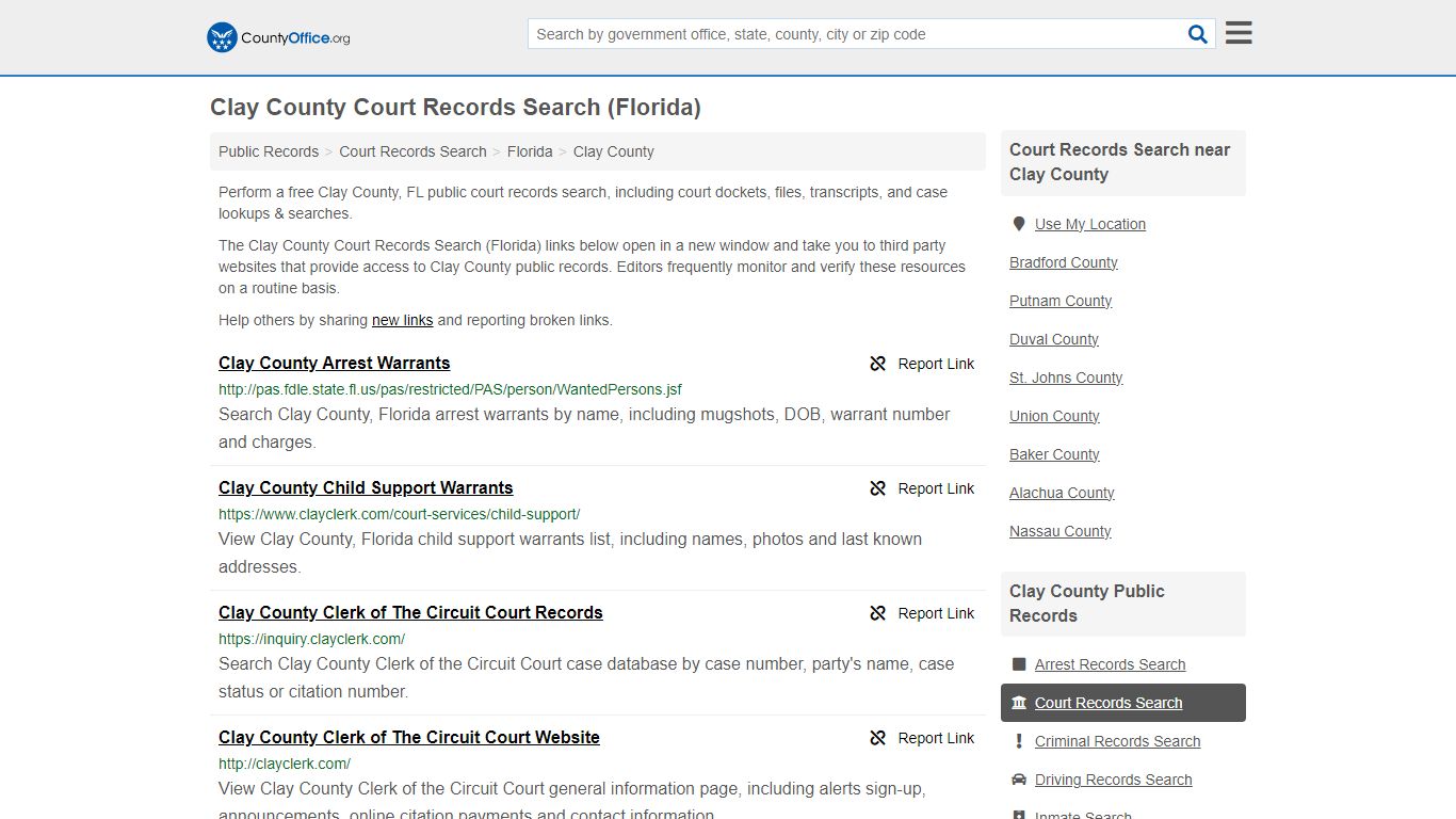 Clay County Court Records Search (Florida) - County Office